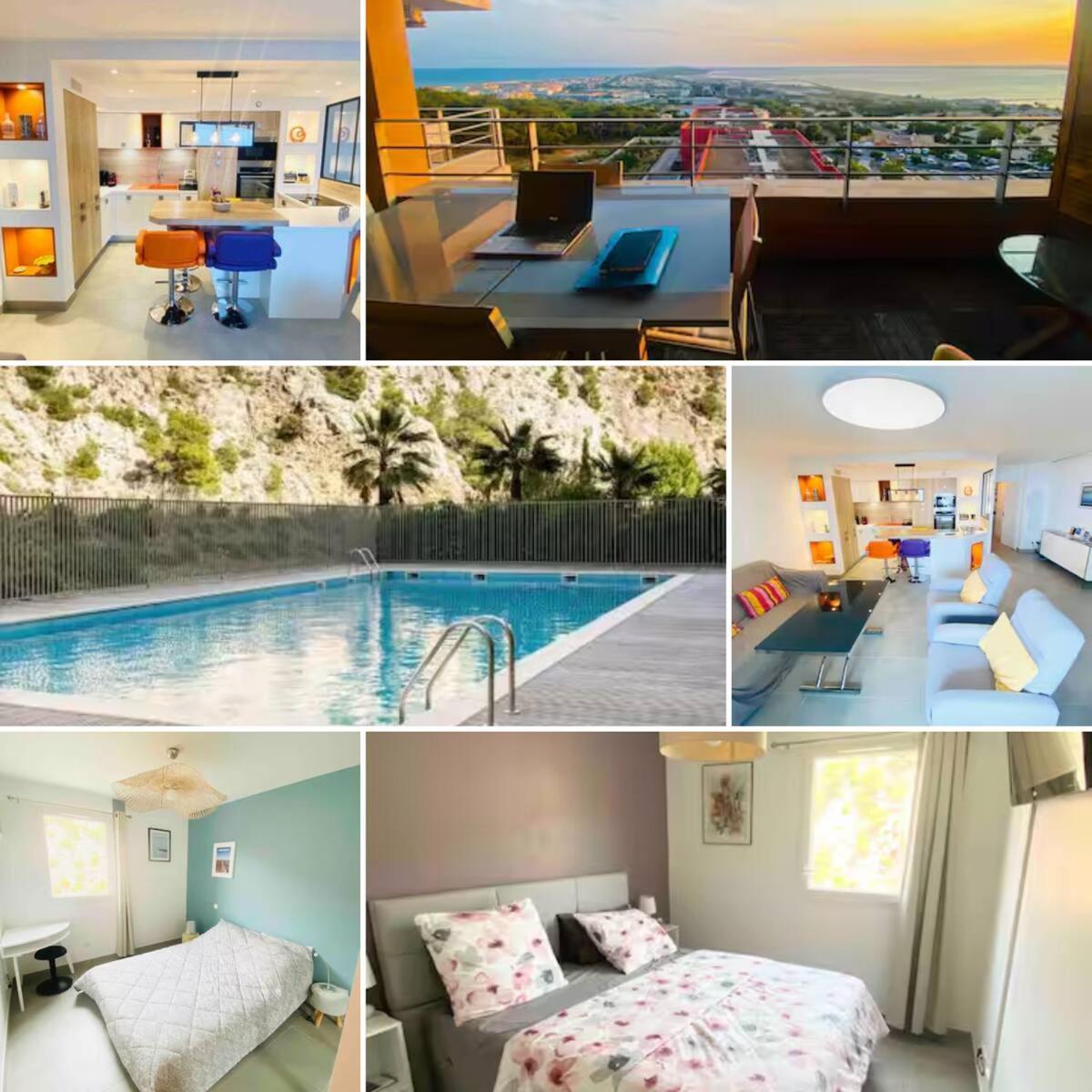 塞特港Luxueux T3 Piscine Et Vue Somptueuse公寓 外观 照片